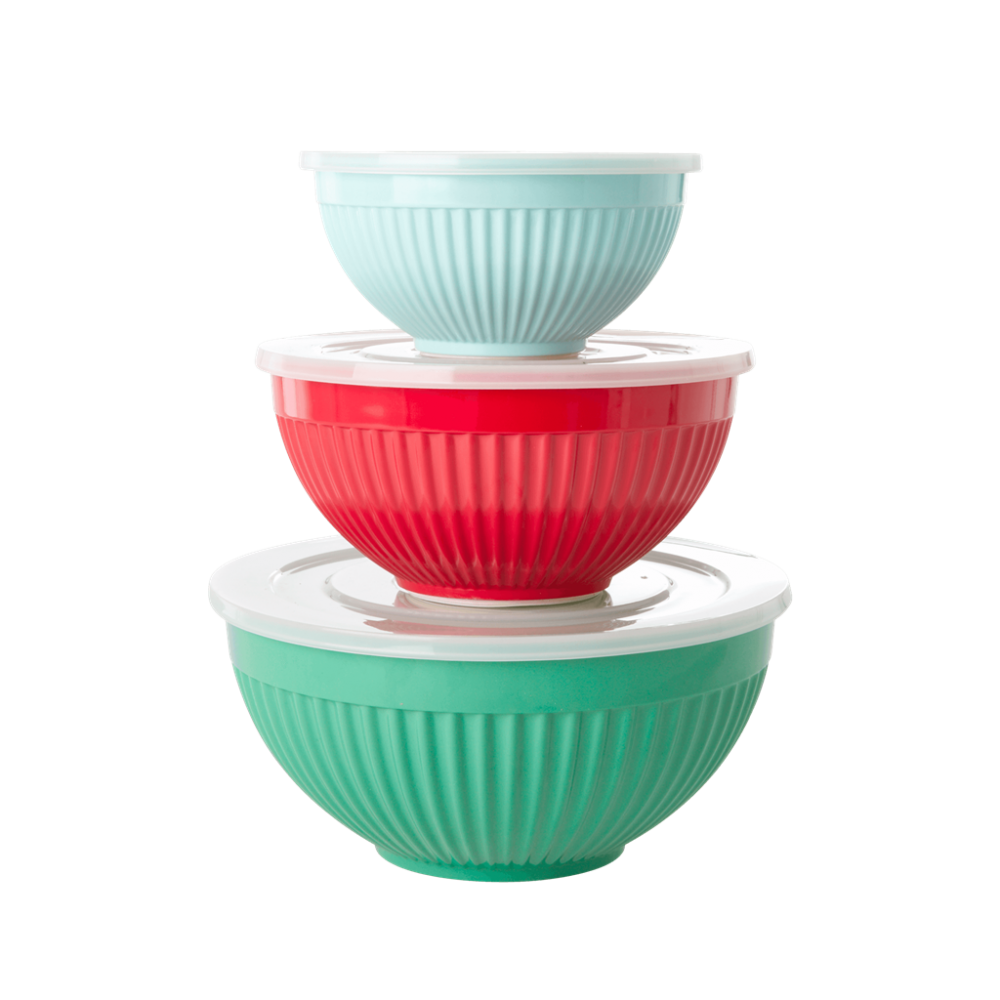 Melamine Stacking Storage Bowls Set of 3 Believe In Red Lipstick Colours Rice DK
